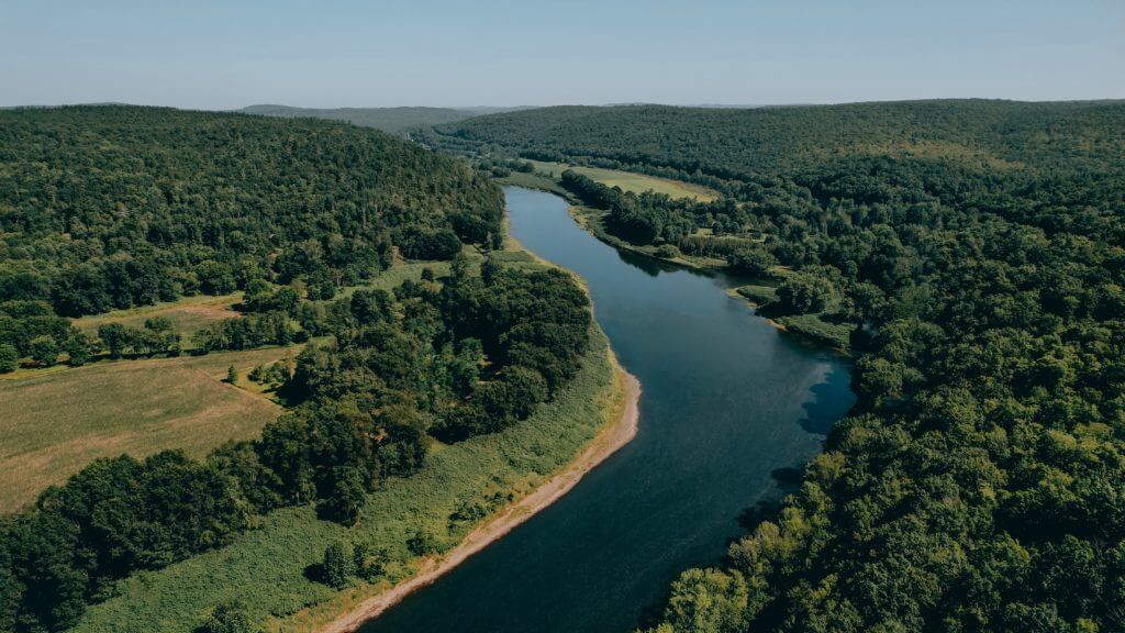 Scenic Delaware River outside NYC. Perfect for tubing or kayaking.