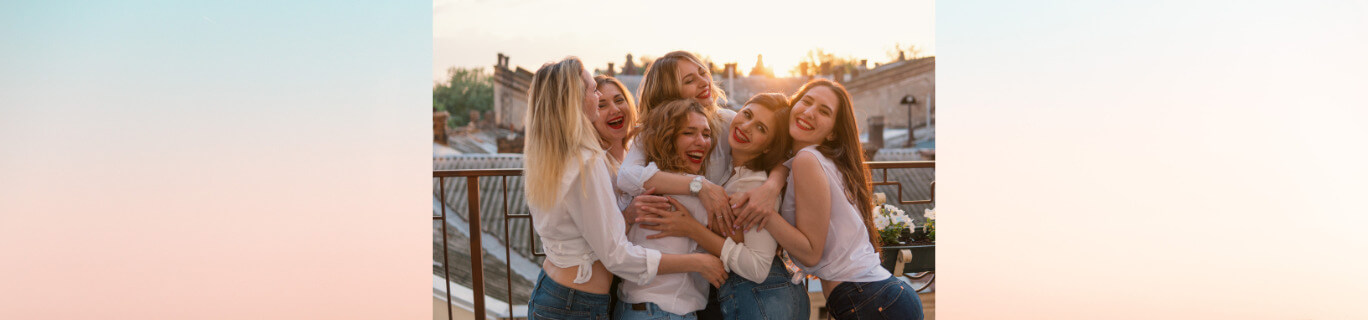 a group of ladies in a bachelorette party